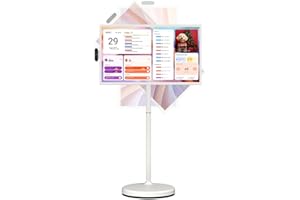 ApoloSign 32 inch FHD Smart Portable TV Gen2, 16G +128G Storage, Android 15 OS, 15000mAh, Rolling TV on Wheels with Rotatable Touch Screen, Built-in Battery, Full Swivel Rotation, Voice Remote