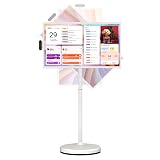 ApoloSign 32 inch FHD Smart Portable TV Gen2, 16G +128G Storage, Android 15 OS, 15000mAh, Rolling TV on Wheels with Rotatable Touch Screen, Built-in Battery, Full Swivel Rotation, Voice Remote