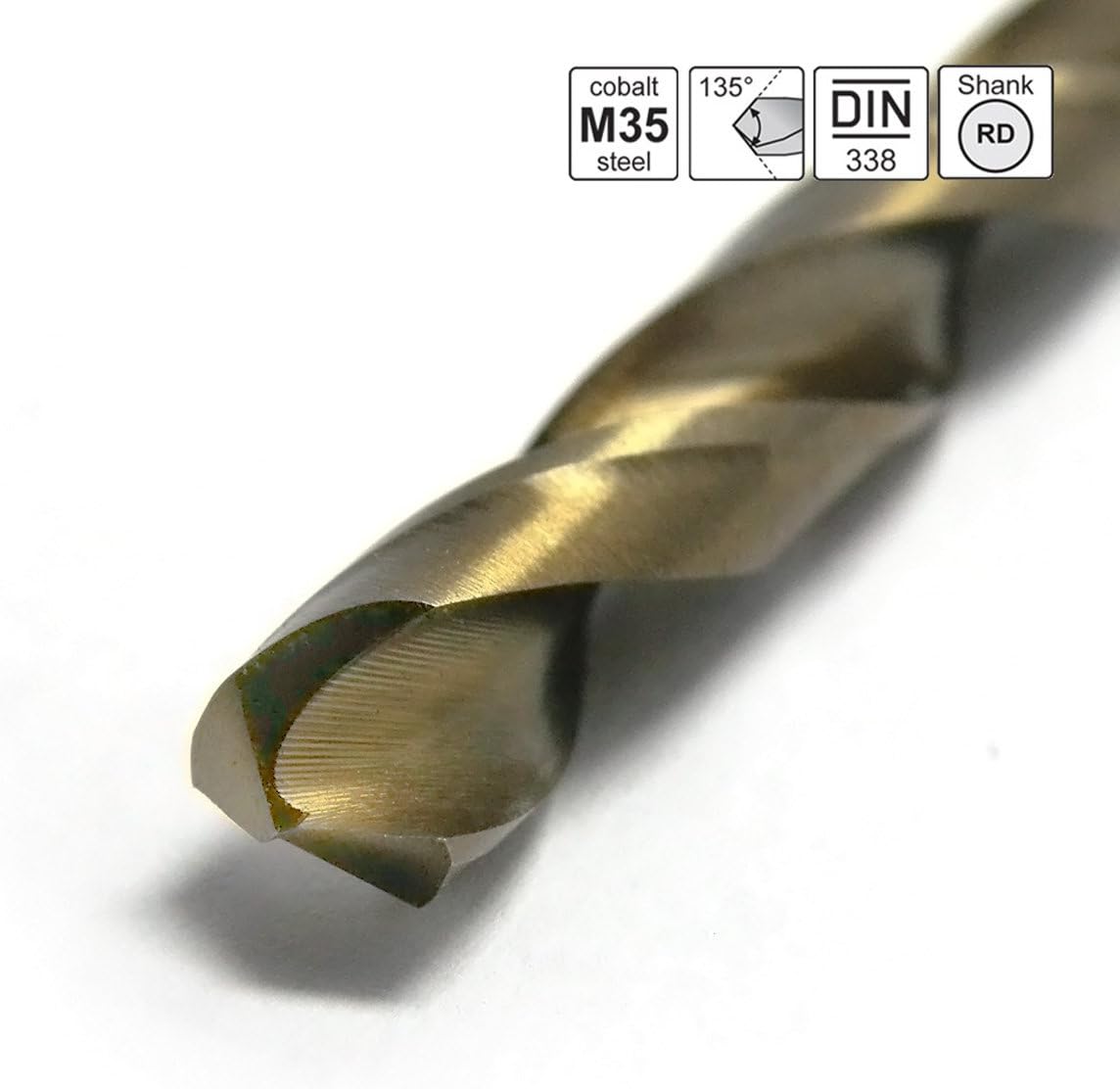 S&R Metal Drill Bit Set 1.0-10 mm, 19 pcs, HSS Cobalt DIN 338, 135° C-Cut, Precision Polished, in Metal Storage Box - Image 3