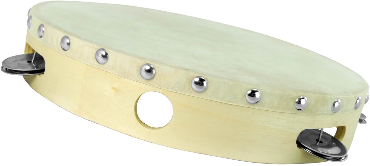 TIGER TAM91-10 10" Wooden Tambourine - Single Row - Natural, 10-inch - Image 5