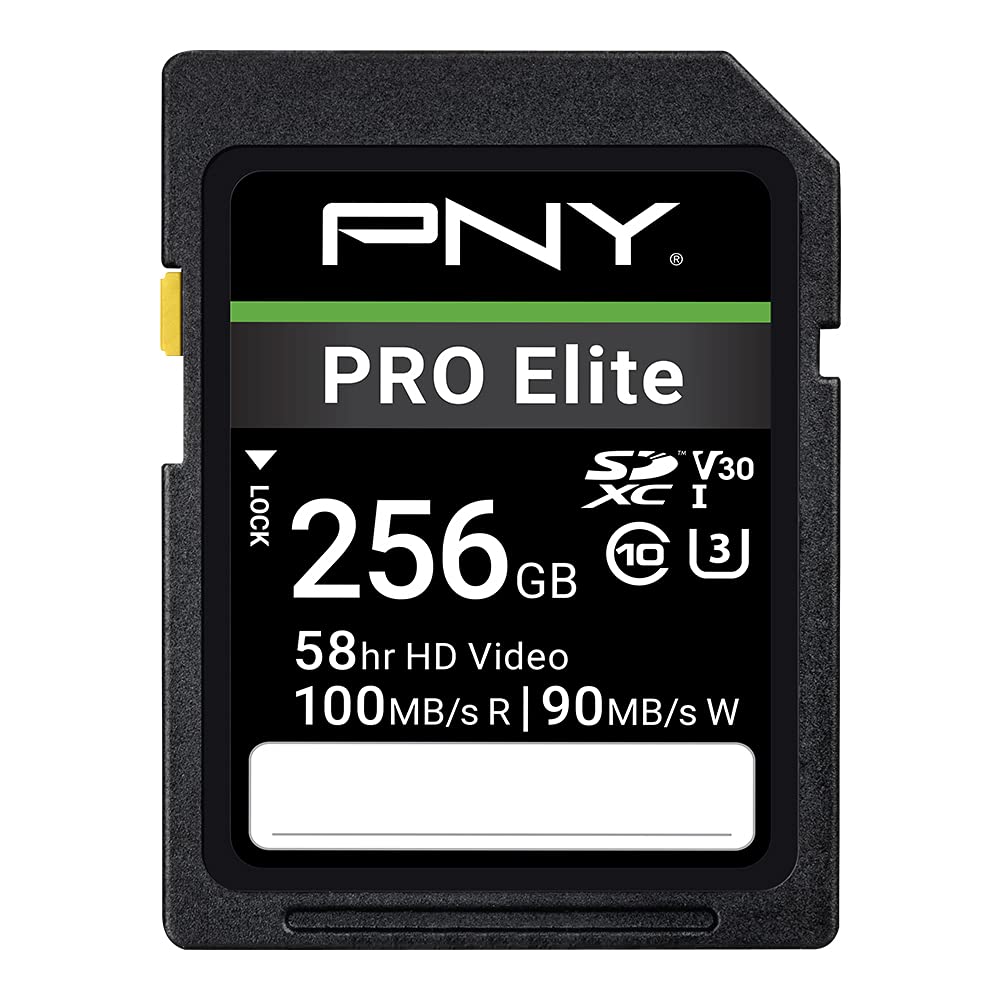 PNY 256GB PRO Elite Class 10 U3 V30 SDXC Flash