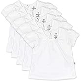 HonestBaby Baby-Girls 5-Pack Puff Sleeve T-Shirts 100% Organic Cotton Baby, Toddler, Little Kid, Girl