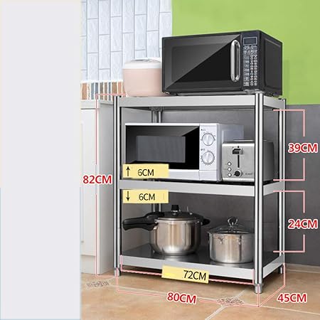 Shelf Piso de Acero Inoxidable, Estante de Almacenamiento de Tres ...