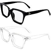 COASION Classic Non-prescription Clear Lens Eyeglasses for Women Thick Square Frame Eyewear