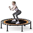 40"/48" Foldable Mini Trampoline Load 330lbs, Portable Exercise Rebounder with Durable Bungee Band, Fitness Trampoline for Adults and Kids