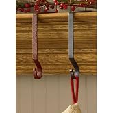 Park Designs Plain Stocking Hangers, Set of 4, Red, 2 lb Capacity | 6.5" x 6.5" x 0.5" | Metal | Red | Simple vintage plain holder design