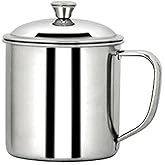Tomotato Stainless Steel Cup with Lid and Handle, 18.6oz Shatterproof Water Cup Coffee Milk Drinking Mug for Home Office Camping Travel Outdoors (S)