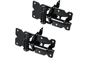 skysen Carbon Steel Vinyl Wood Fence Self Closing Gate Hinges Black(2063-cs-p)