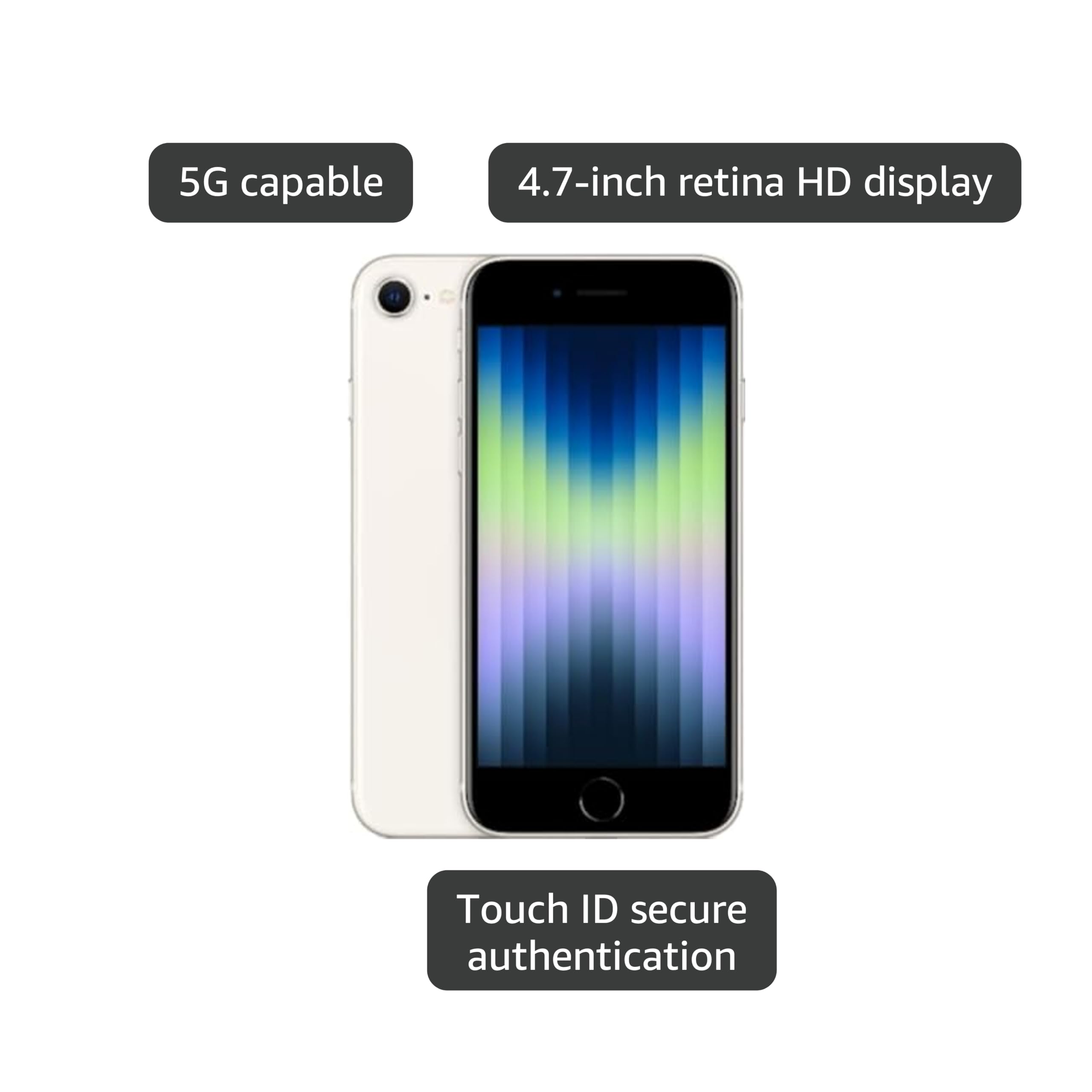 Apple iPhone SE 3rd Gen, 64GB, Starlight - Unlocked (Renewed)