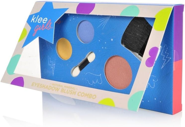 Luna Star Naturals Klee Girls Makeup Combo, Empire State Gait Jewel Blue/Gold Shadow/Plum Blush, 3 Ounce