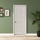 BARNSMITH 30x80 in 5-Panel White Primed Interior Door Panel | Shaker Style Molded Paintable Hollow Core Interior Door Slab, for Swing, Pocket, Sliding Door, Durable and Lightweight