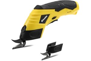 Creddux 2 Blade Cordless electric scissors for cardboard Fabric Cutter Cardboard Cutter Tool for Crafting,and Sewing with Usb Cable Yellow-2blades