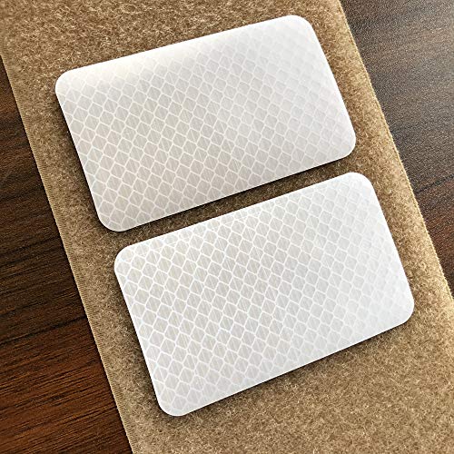 2 Pack 2x3.5 inch Extra Reflective Morale Fastener Patch with Hook Hi Vis Patch for Safety (White) - Thumbnail 3