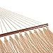 Prime Garden Large 2 Person Soft Polyester jumbo Rope Weave Caribbean Hammock 450 Pound Capacity -Tan