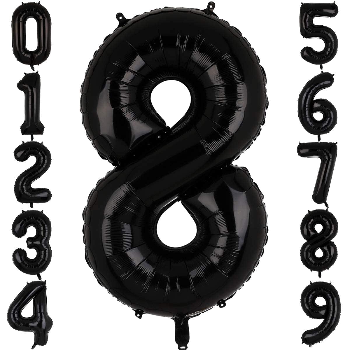 40 Inch Large Foil Number 8 Balloons Black Big Mylar Helium Balloon Birthdays Party Decorations Supplies