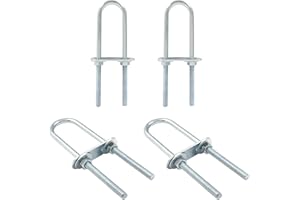 BokWin 4 Pcs Round U Bolts M6 Bend U Bolts in Zinc Plated Steel U Clamp with Nut, Plate, Washer(23mm Inner Width 120mm Length)