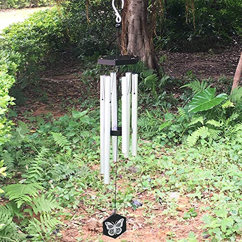 FONMY Wind Chime Outdoor Amazing Melodic Chimes Nature Bamboo with 6 Aluminum Tubes Quality Decoration for Garden Patio Balcony Home Outdoor Indoor Silver Chimes-33 inches Long Worth Gift Wind Chimes - Thumbnail 4
