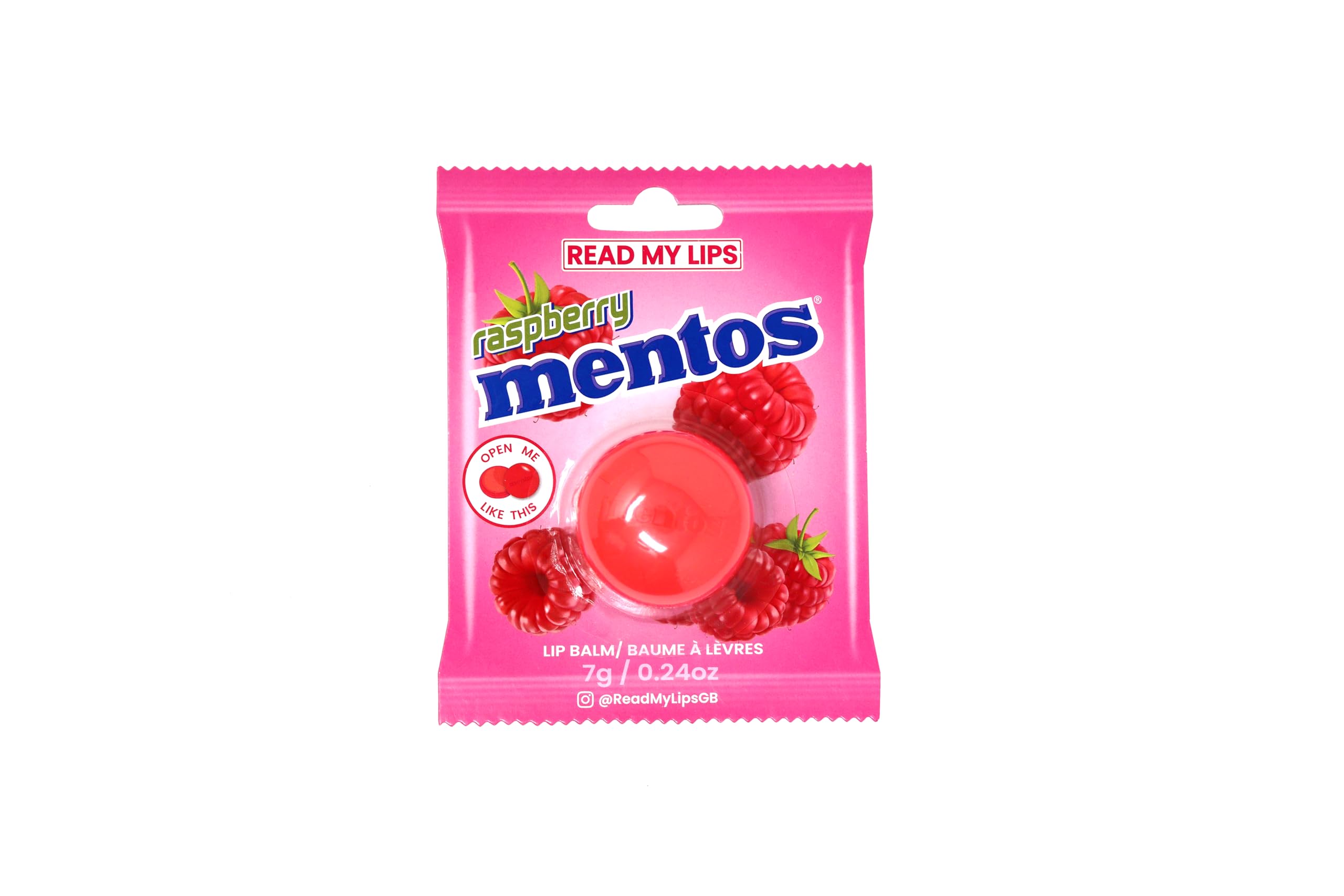 Read My Lips Mentos Raspberry Dragee Shaped Lip Balm