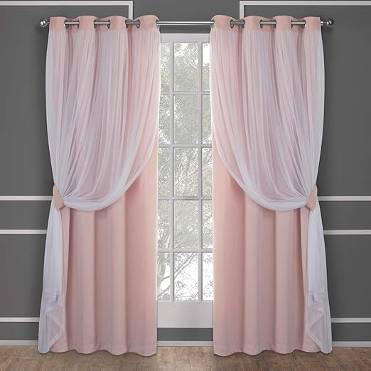 Amazon Com Exclusive Home Curtains Catarina Layered Solid