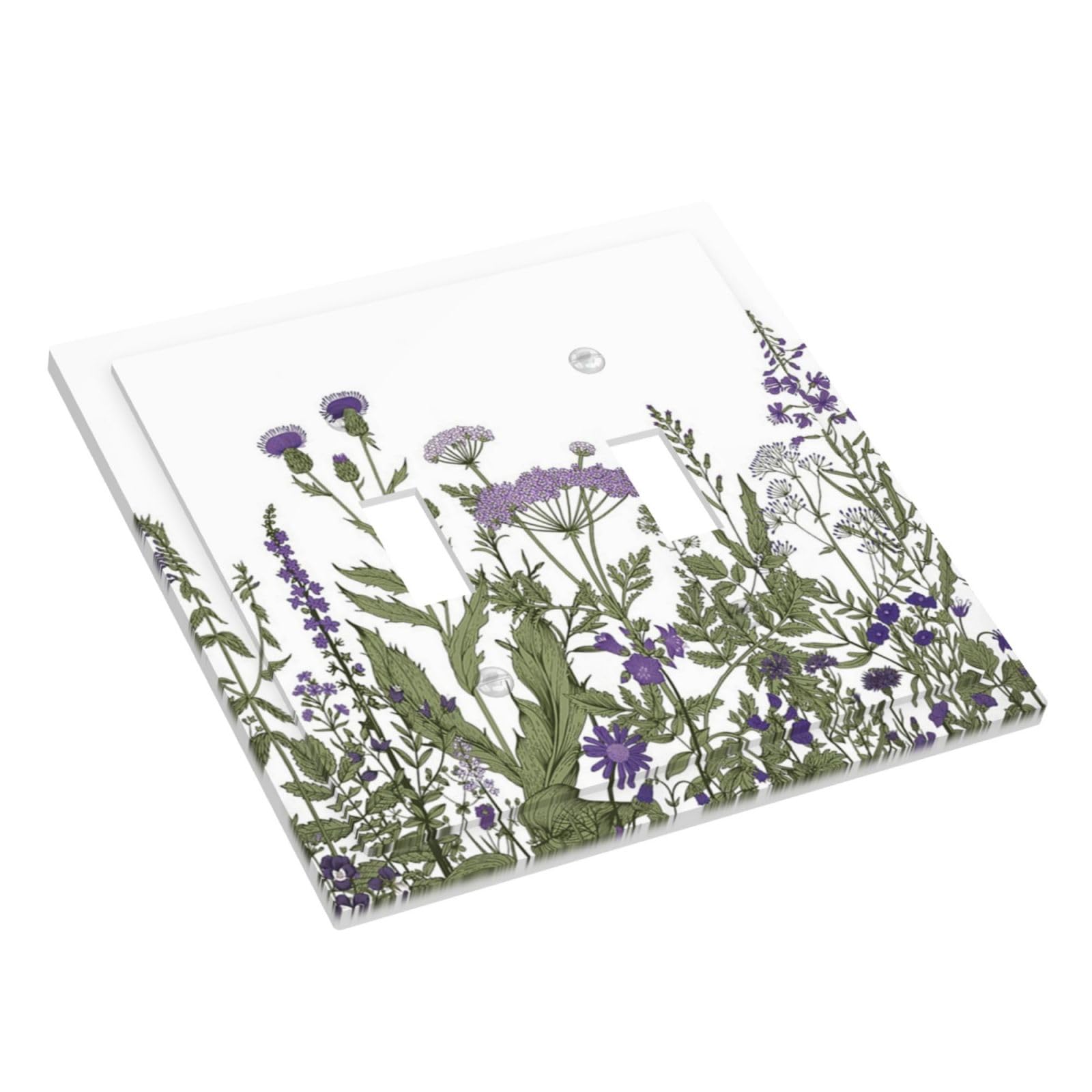 Vintage Botanical Purple Floral Lavender Green