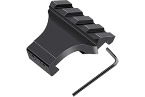 LONSEL 45° Picatinny Offset Rail Mount, 3 4 5 Slots 45 Degree Offset Picatinny Rail Mounts Aluminum Low Profile Adapter for Flashlight Laser Sight Optics