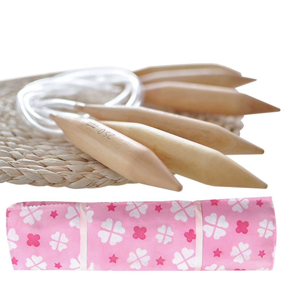 24" (60 cm) Jumbo Wooden Circular Knitting Needles Set of 3 (US Sizes