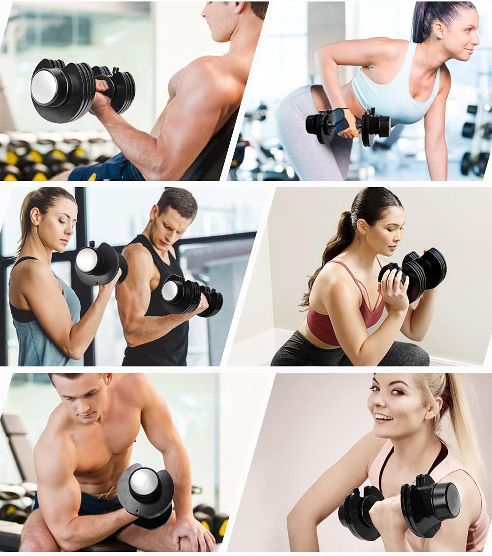 LEADNOVO Adjustable Dumbbells, Single 5-25Lbs Quick Adjust Weight Dumbbells for Home Gym Strength Training Fitness: Sports & Outdoors