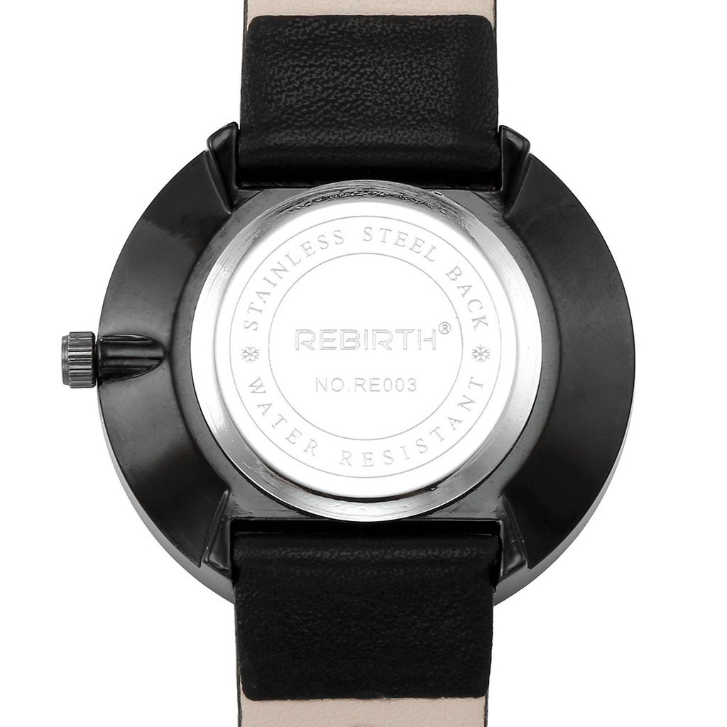 JSDDE Montre à Quartz Unisexe Mouvement Japonais Bracelet PU Style Simple Chic avec Calendrier Montre Etanche + Cadeau Boîtier Cadran Blanc Bracelet Noir