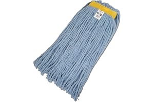 Spartano (12 Count) 24oz Cut-End Blue Synthetic Mop Head, (7.5 x 20 Inch) Heavy Duty Headband String Mop Refills, Mop Head Re