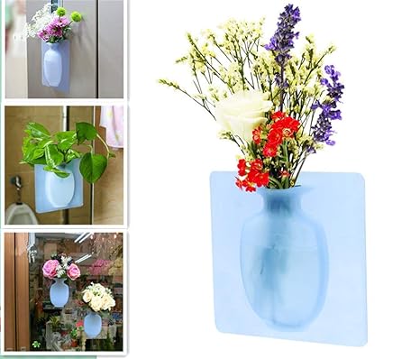 Amazon Com Removable Silicone Vases Antigravity Sticky Vase On