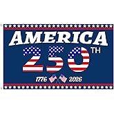 America 250th Anniversary Flag, 250 Anniversary USA Flag 3x5 FT Double Sided, 3 Ply 250 Years American Flag Birthday Patriotic Decor for Outdoor, Front Door, Porch, Wall (Style B)