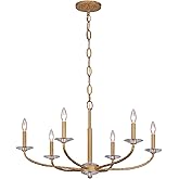 Minka Lavery 5286-788 Atella Crystal Bobeche Chandelier, 6-Light 360 Total Watts, 18" H x 32" W, Ashen Gold