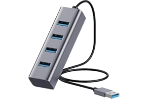 Antool USB 3.0 Hub, Aluminum 4-Port USB Hub, Ultra-Slim USB Splitter with 2ft Cable, 5 Gbps Data Transfer, USB Extender for Laptop, HDD, Pc, Mac, Printer, Flash Drive, Keyborad (4-Port)