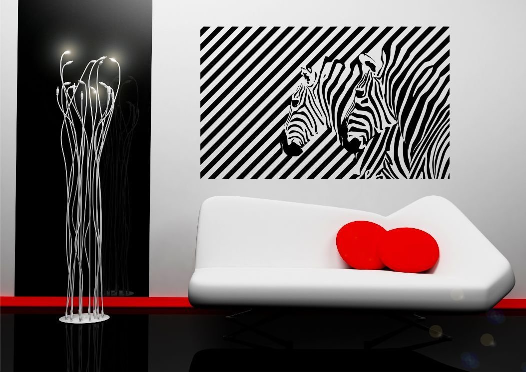 Zebra Illusion Vinyl Wall Sticker for living room bedroom mural decal art WSD674