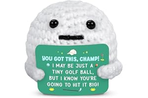 Tiny Detalles Positive Golf Ball Crochet, Funny Golf Gifts for Men, Inspirational, Cheer Up Gifts for Women Friends, Dad, Coworker, Bestie, Mom at Mothers Day, Birthday, Cute Crochet Support Buddies