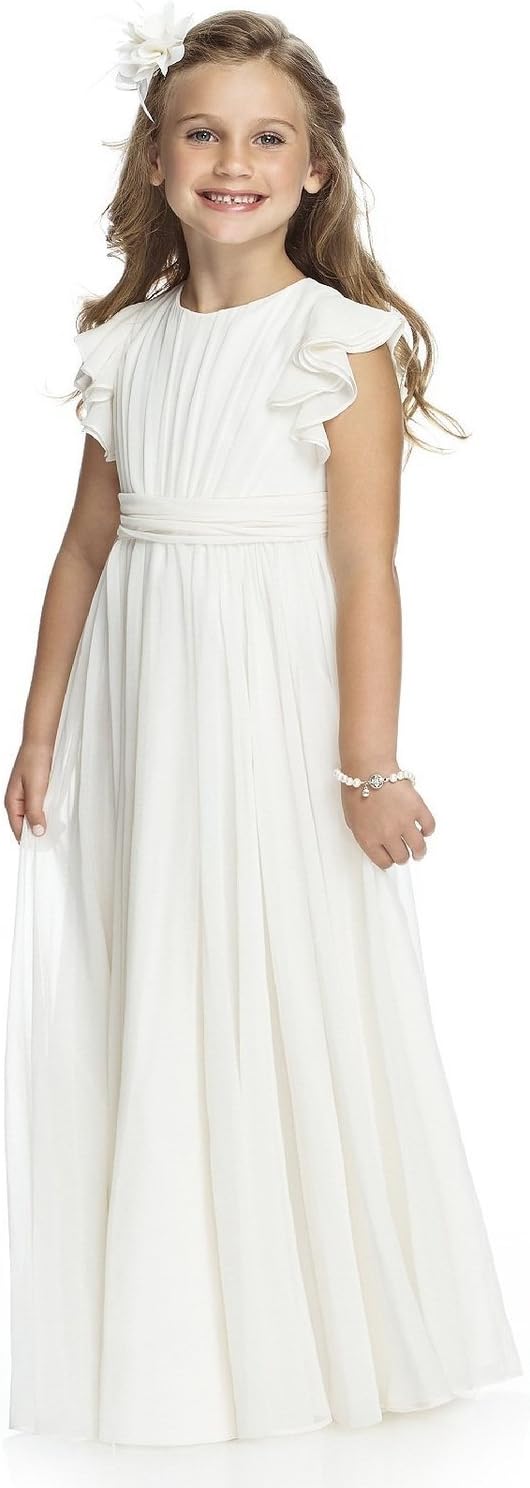 LuckyHouses Girl's First Communion Dress Juniors Long Bridesmaid Dress (13, Ivory)