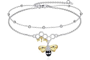 YAFEINI Anklet Bracelets for Women Girls Sterling Silver Hummingbird/Dragonfly/Butterfly Link Chain Anklets Jewelry Gifts