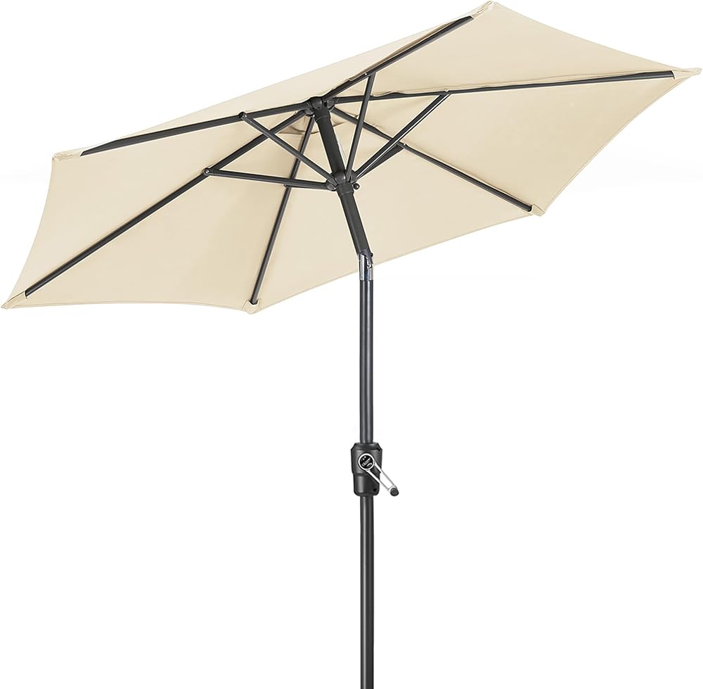Christow Tilting Garden Parasol Umbrella UV Protective Polyester Canopy with