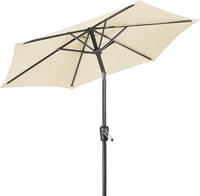 Christow Tilting Garden Parasol Umbrella UV Protective Polyester Canopy with
