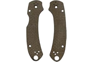 Aibote 1 Pair Micarta Handle Scales DIY Tool Handles Patch Replacement Grips Fit for Spyderco para Military 3 C223 (Brown-A)