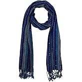 Humble Hilo Zari Weave Scarf Handmade Luxury Shawl Scarf Wrap Multicolor with Metallic Sequins
