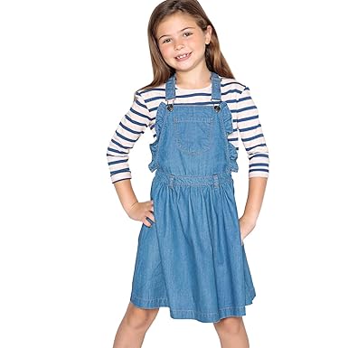 Amazoncom La Redoute Collections Big Girls Light Denim Pinafore
