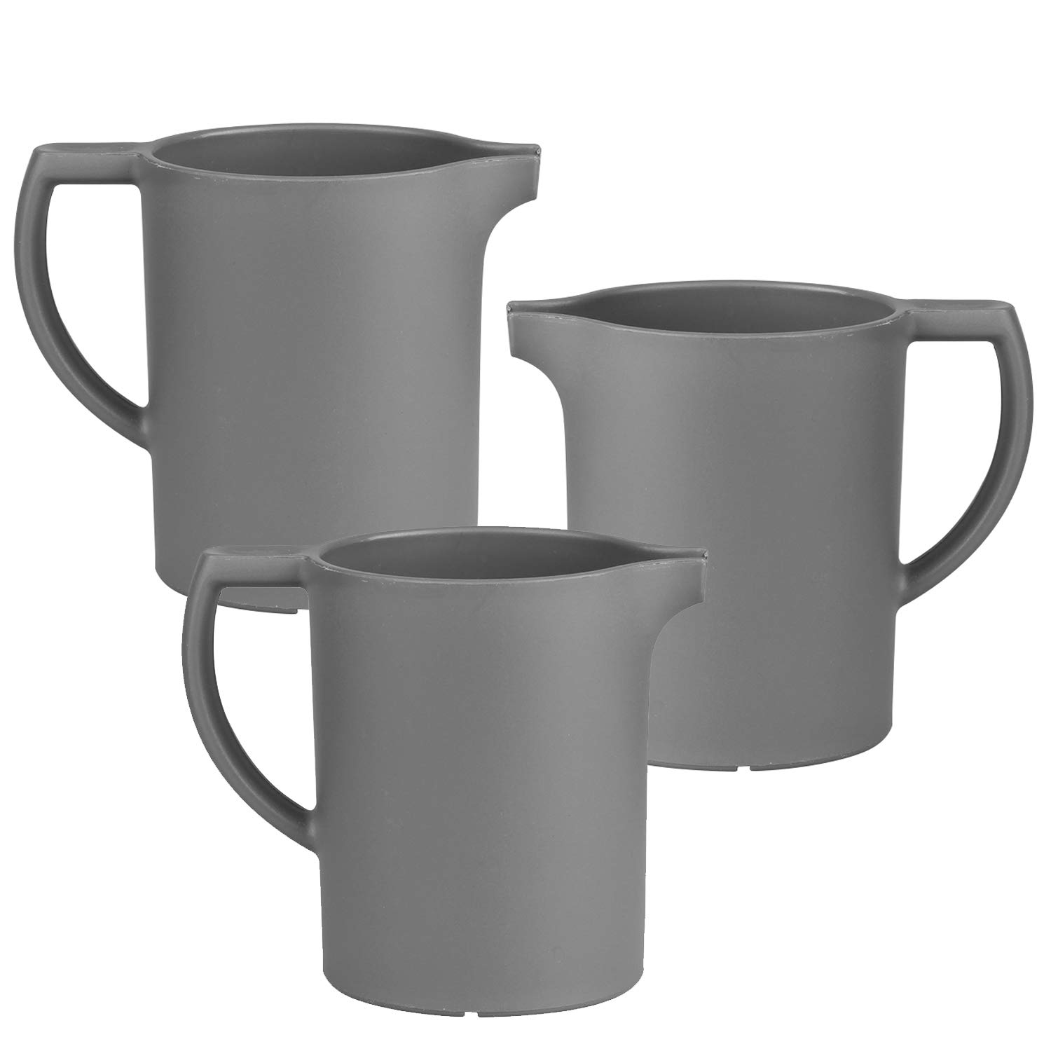 Harfield Grey Small Individual 200ml Custard Milk Gravy Cream Jug Pack of 3 Reusable Polypropylene Plastic