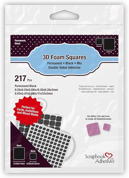 Photo Mounting Squares Permanent White 12 Scrapbook Adhesives by 3L