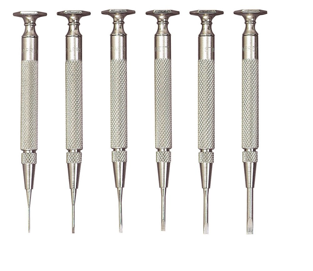 Starrett S555Z-6 Stainless Steel Screwdriver Set, 6Piece, 0.040", 0.025", 0.055", 0.070", 0.080", .100" Head - Image 4