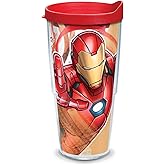Tervis Marvel - Iron Man Made in USA Double Walled Insulated Tumbler Cup Keeps Drinks Cold & Hot, 24oz, Iconic