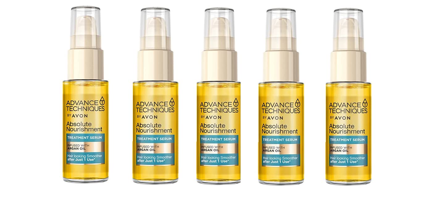 5 x Avon Advance Techniques 360 Nourishment Moroccan Argan Oil Leave-In Treatment