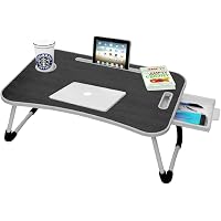 Callas Multipurpose Foldable Laptop Table with Cup Holder | Drawer | Mac Holder | Table Holder Study Table, Breakfast…