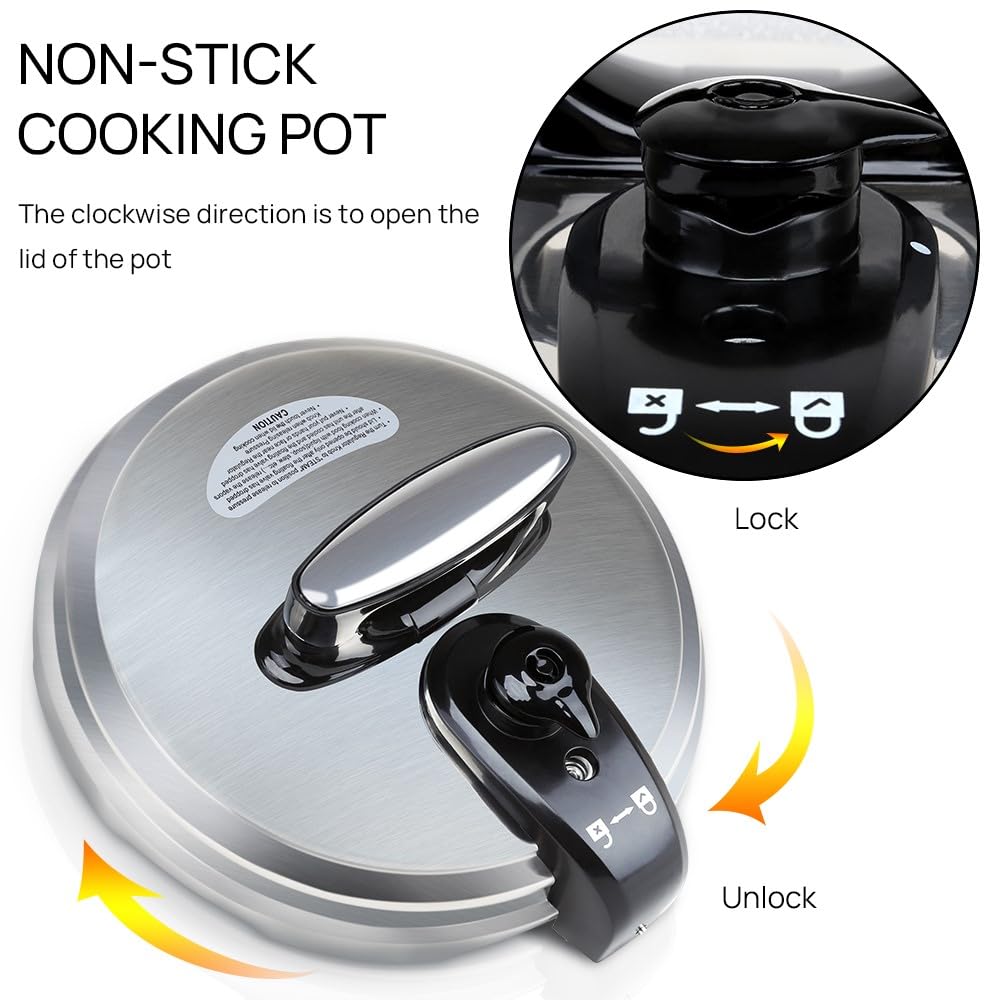9-in-1 Electric Pressure Cooker 6QT Multi-Functional Programmable Non-Stick Pot, Slow Cooker, Rice, Steamer, Sauté, Yogurt Maker, Warmer, 6 Quart