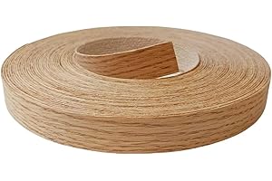 ebpsneer Red Oak Wood Veneer Edge Banding Roll 3/4 inch ×50ft, Preglued Iron-On with Hot Melt Adhesive Edgebanding Strip, Flexible Wood Tape Edging for Furniture Cabinet